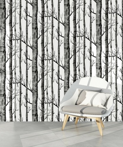 6m Black Trees Peel and Stick Wallpaper Vinyl Self Adhesive Decor Removable - Picture 2 of 6