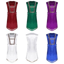Mens Tops Sleeveless Tunic Lyrical Tank Top Liturgical Robe Pullover Praise