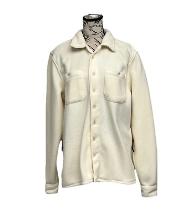 Onia Beige Polar Fleece Overshirt Shacket Old Money Quiet Luxury Preppy Modest M
