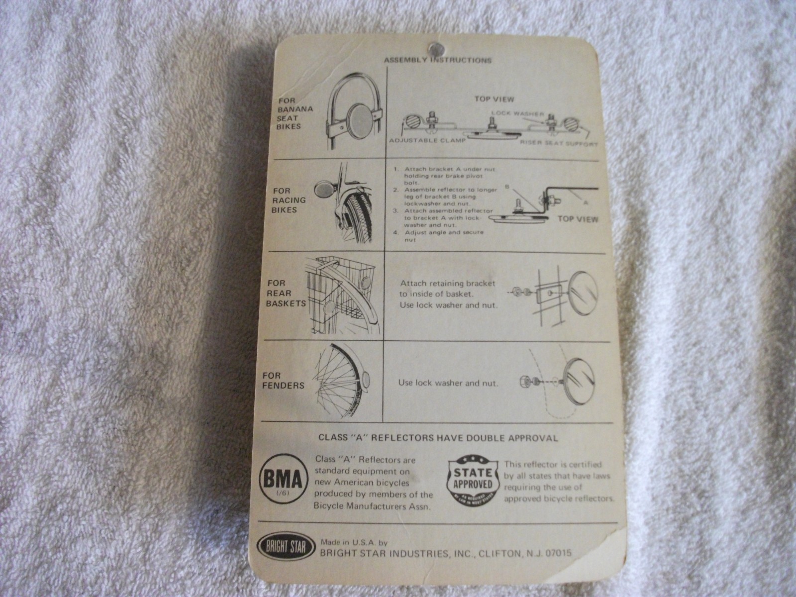 Schwinn Stingray Krate NOS 3 1/4" Gulco St. Approved Seat Reflector