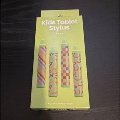 Kids Tablet Stylus 4 Pack Crayon Shape Soft Rubber Multicolor Universal