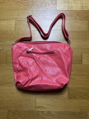Vintage Schultertasche Hobotasche Rosa Rot Damentasche Umhängetasche Shopper