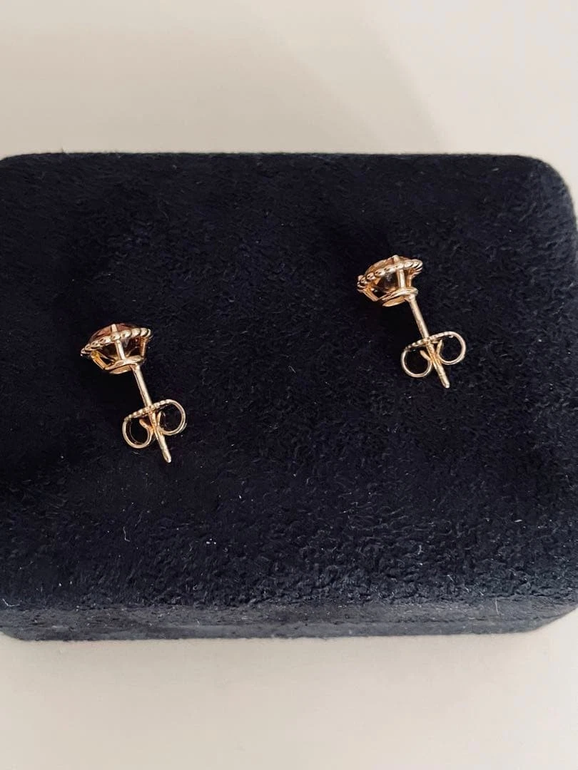 TIFFANY & CO. Ohrstecker Citrin November Geburtsstein 18K Gelbgold Auth