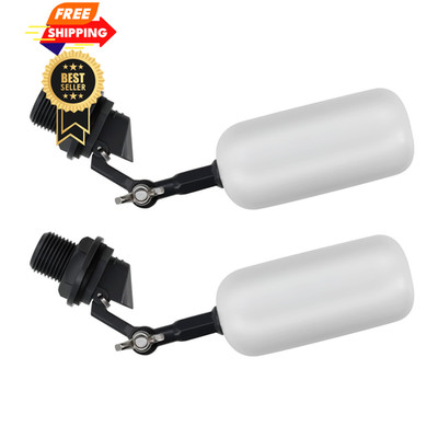 2 Pack Float Ball Valve, 1/2 Inch NPT Thread, OD. 5 inches, White and Gray
