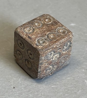 Antike römische Knochen Spielwürfel Karte 1. - 3. AD