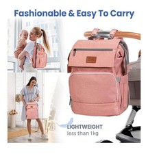 Pillani Compact All-in-One pink Diaper Bag Backpack 7832 New with Tags