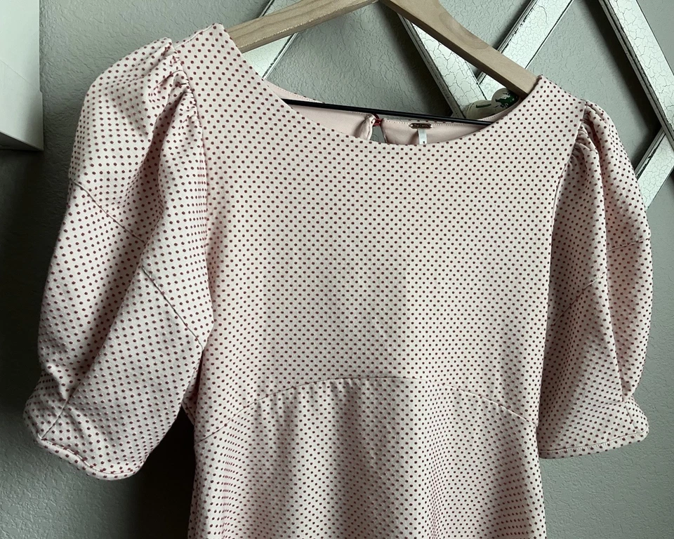 Vestido para mujer Free People XS lunares línea A manga abullonada Foto 2 de 4