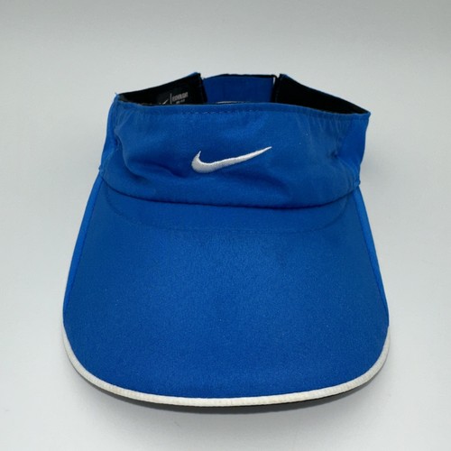 Nike Featherlight Dri Fit Blue Athletic Running Golf Tennis Adjustable Visor Hat