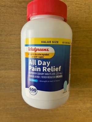 Compare To Aleve All Day Strong 220 Mg 600 Count Caps Exp: 02-2027 New & Sealed