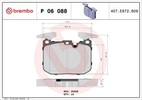 Brembo Bremsbelagsatz Scheibenbremse Prime P 06 088 FüR F32 Bmw F30 F20 F22 F80