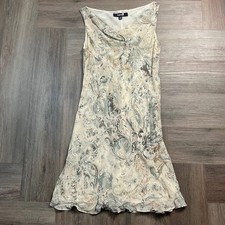 Abito vintage Emanuel Ungaro 100% seta paisley collo cappuccio tubino 2 panna verde salvia