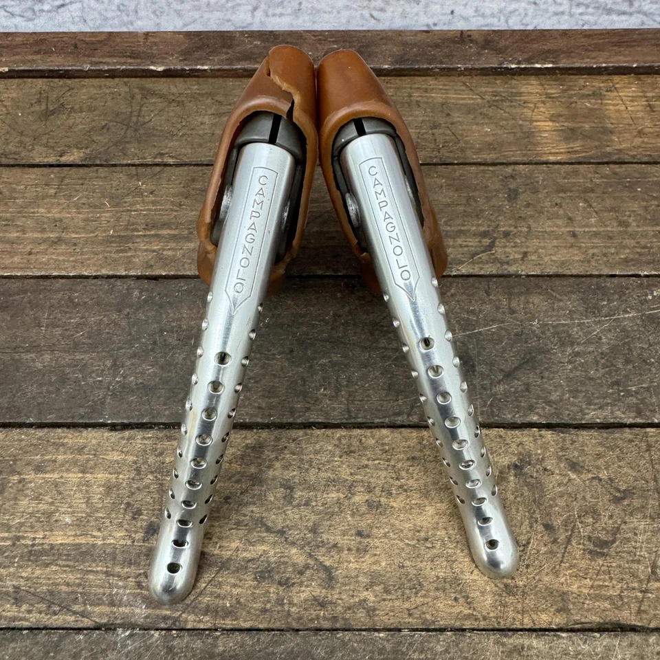 Винтажный Campagnolo Super Record Дорожный Велосипед Тормозные Рычаги Пара Просверленный Сплав - Изображение 2 из 4