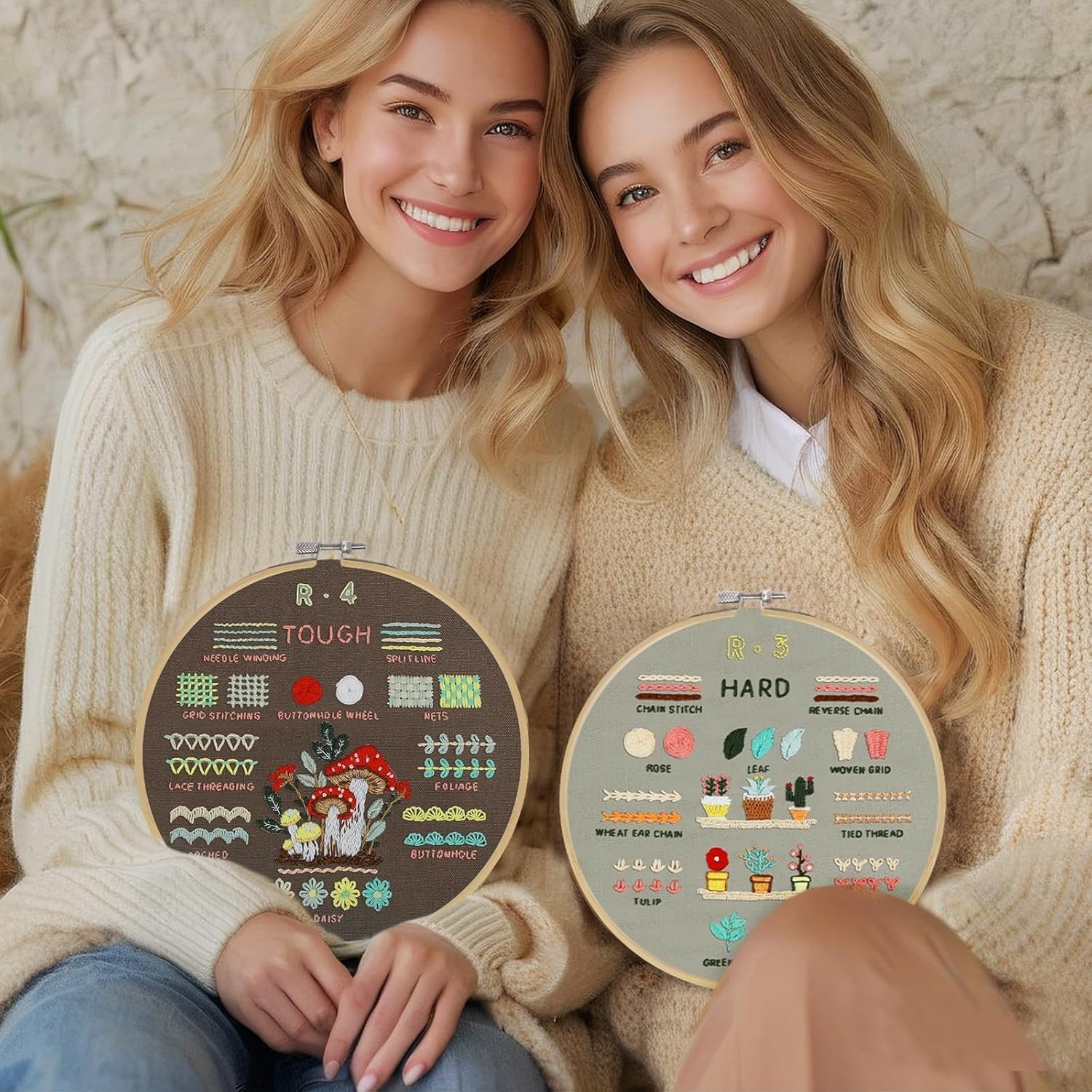 Exquisite 42-Piece Embroidery Kit for Beginners: Learn 38 Stitches Effortlessly
