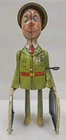 1940's VINTAGE G.I. JOE TIN LITHO WIND UP TOY UNIQUE ART, WWII Solder, Rare (F3)