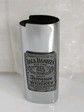 NOS Vintage Silver Tone Jack Daniels Lighter Sleeve Cover Case Alcohol Stocking 