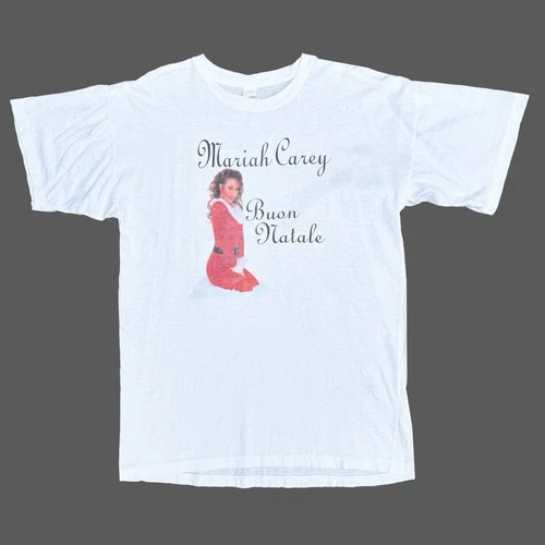 Mariah Carey 90s Vintage Merry Christmas Band Concert T 1990s vintage concert t-shirt, vintage, single stitch, B+ condition