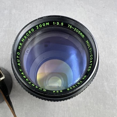 Quantaray M.R. Macro Auto Zoom Black 1:3.5 75-205mm Camera Lens Case Japan READ