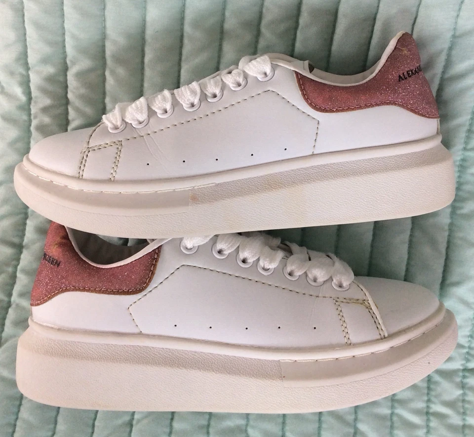 Size 6 - Alexander McQueen Oversized Drop White With Pink Glitter - Image 3 of 4