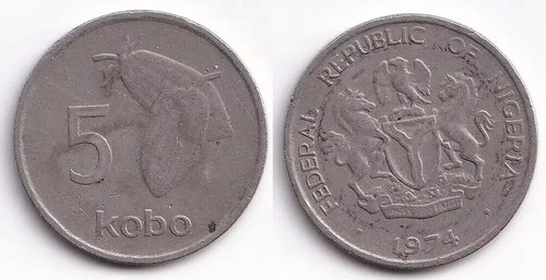 5 Kobo 1974 Nigéria Armoiries
