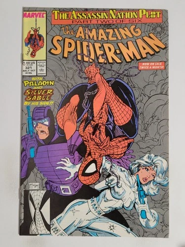 Amazing Spider-man #321 Marvel 1989 VF/NM 9.0 Paladin, Silver Sable appearance