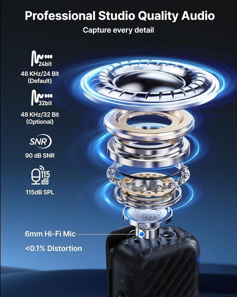 BOYA BOYAMIC 2 Micrófonos Inalámbricos para iPhone 15-16/Android/Cámara/PC, Ruido AI Foto 4 de 4