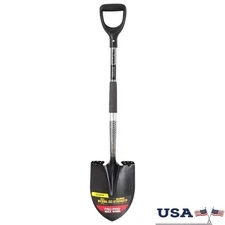 Steel Round Digging Shovel W/ D-Grip Handle Heavy Duty Garden Tool 40 in Black