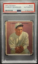1933 Goudey Charley Charlie Gehringer #222 PSA Authentic Detroit Tigers