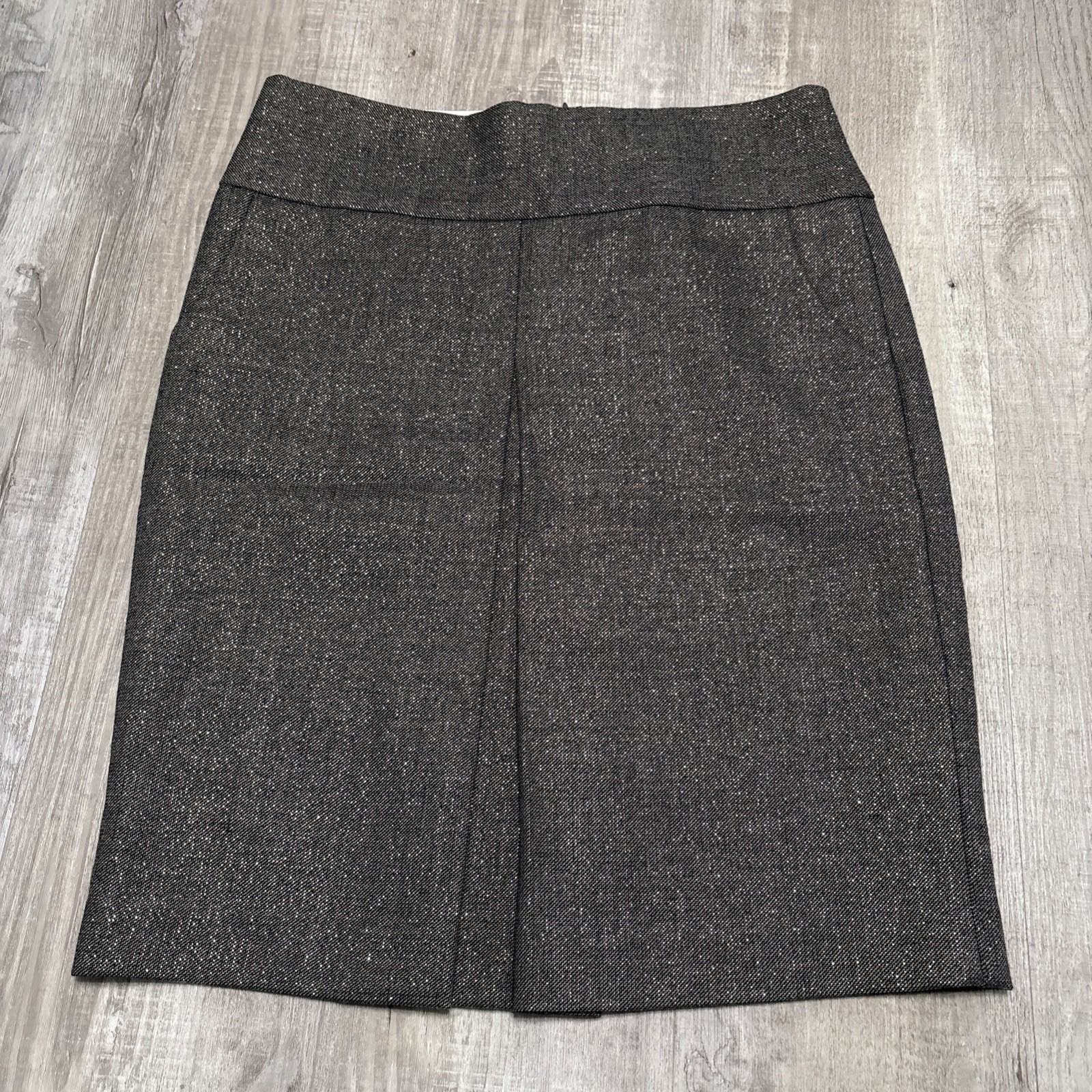 J.Crew Women’s Size 4 Virgin Wool Tweed Pencil Skirt Gray Charcoal Lined