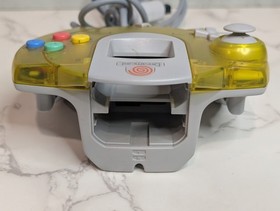 Sega Dreamcast Translucent Yellow HKT-7700 OEM Super Rare Controller - Authentic
