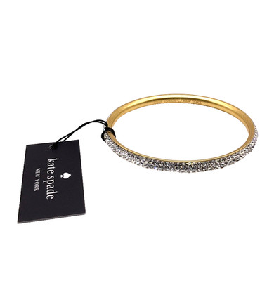 Kate Spade Razzle Dazzle Bangle Clear Gold Bracelet Sparkly Bling Jewelry Gift