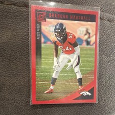 2018 Panini Donruss Brandon Marshall #92 Press Proof Red Denver Broncos