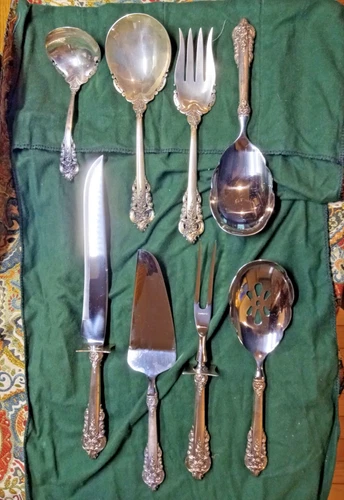 Wallace Sterling Silver Grande Baroque serving set 8-piece