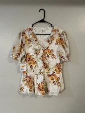 NWT Lauren Conrad Floral Print Shirt Size Large