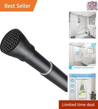 Black Tension Shower Curtain Rod 45-77 Inch Stainless Steel Non Slip Adjustable