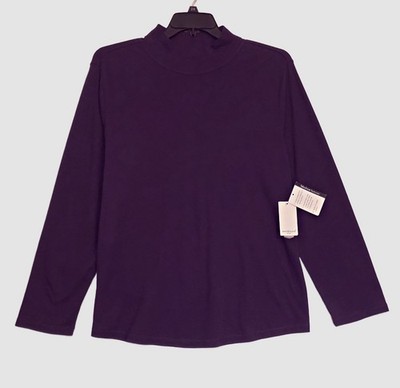 WESTBOUND Plus 2X  (22/24) Purple Mock-Neck Pullover Top
