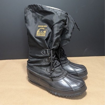 Sorel Snowlion Tall Waterproof Snow Boots Black Winter Lined Gorpcore Insulated