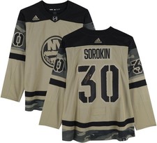 Ilya Sorokin New York Islanders Autographed Camo Adidas Authentic Jersey
