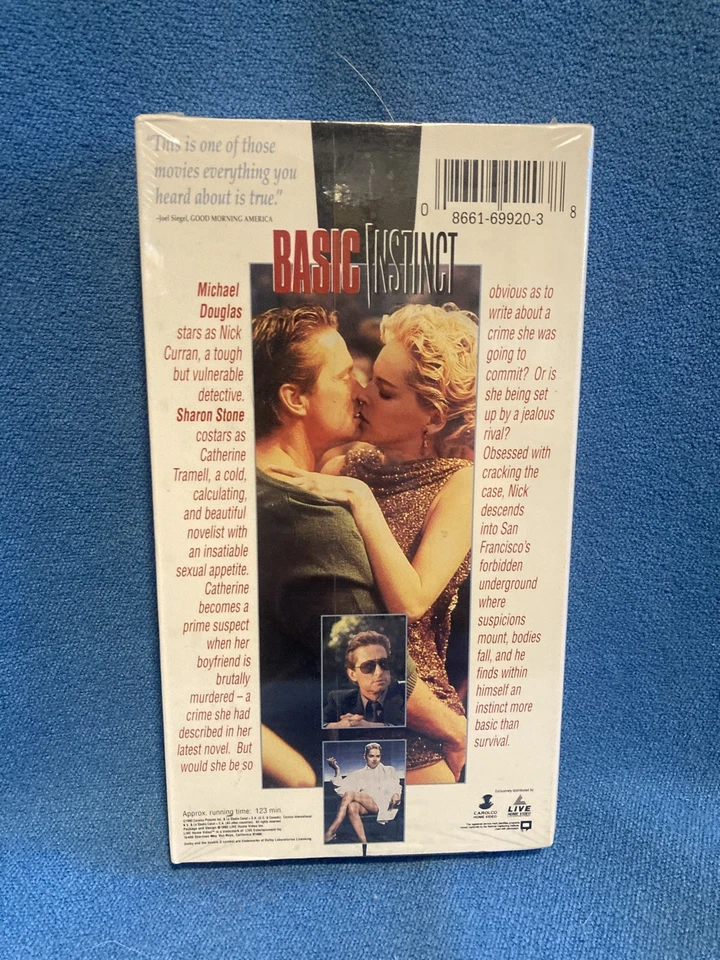 Basic Instinct (VHS, 1992) Sealed, Michael Douglas, Sharon Stone - Image 2 of 2