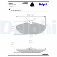 Delphi Bremsbelagsatz Scheibenbremse LP1505 FüR X358 Type X350 XJ Jaguar X200 2