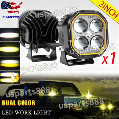 2Inch LED Cube Pod Work Light Bar Strobe Spot Driving Fog Offroad 4WD UTV ATV