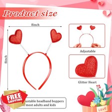 MTLEE 24 Pcs Valentine Heart Headbands and Sunglasses Party Favors, Photo Props