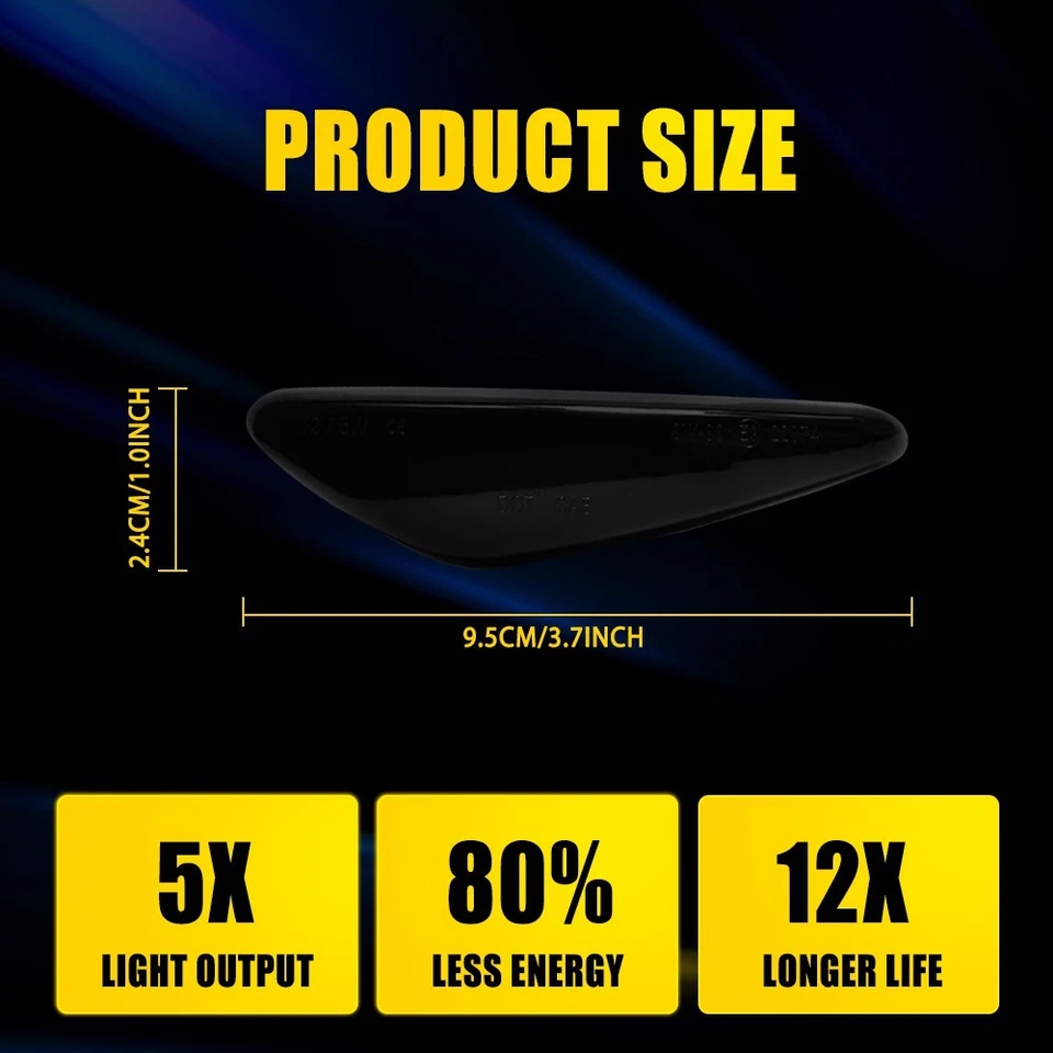 Par de luces LED ámbar marcador humo lado secuencial 2017-2020 124 para Fiat Spider Foto 3 de 4