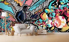 3D Music Graffiti Wallpaper Wall Mural Removable Self-adhesive Sticker 43