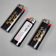 Vintage Bic Disposable Lighters Advertising Romana Black Liquor 1990s Set of 3