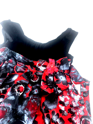 Girls Formal Dress Size 7 Bow Back Tie Floral Flowers Sleeveless Buttons  Kids | eBay