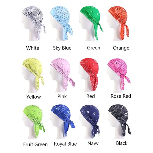 Mens Do Rag Skull Caps Beanie Headwear Paisley Bandana Cycling Cap Headhand New - Picture 2 of 73