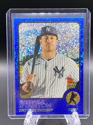 Topps ジャンカルロ スタントン Giancarlo Stanton 2022 Topps Heritage Chrome Blue Sparkle #225 NY