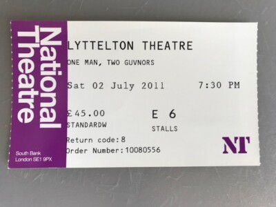 ONE MAN, TWO GUVNORS LONDON 02.07.2011 TICKET 