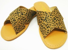 Melrose Ave NB07350 Good To Go Cheetah V-Suede Flat Sandals Women's Size 6.5