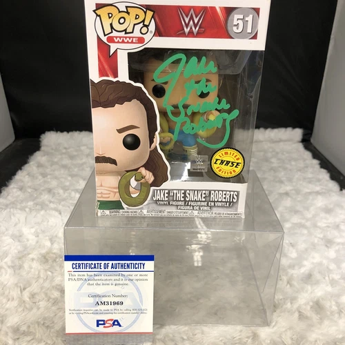 Funko Pop! WwE - Jake the Snake Roberts (Chase) Auto Psa certified Box Damage